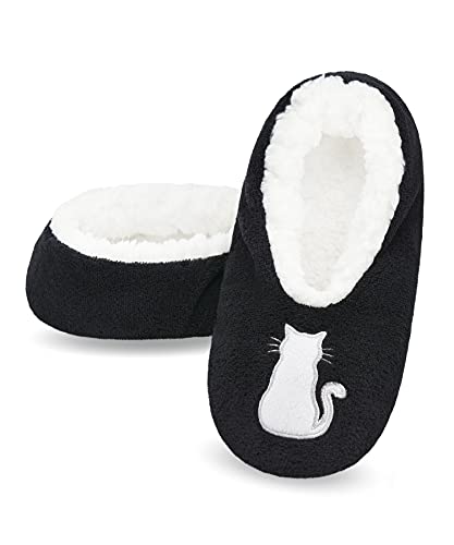 Image of Keyela Women Fuzzy Animal Slipper Socks, Non Slip Indoor House Slippers | Soft fuzzy plush material, cute animal design with gripper sole for bedroom, lounge indoor daily wear