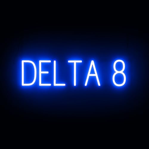 SpellBrite LED Neon DELTA 8 Sign for Business - Blue, 26" x 6"