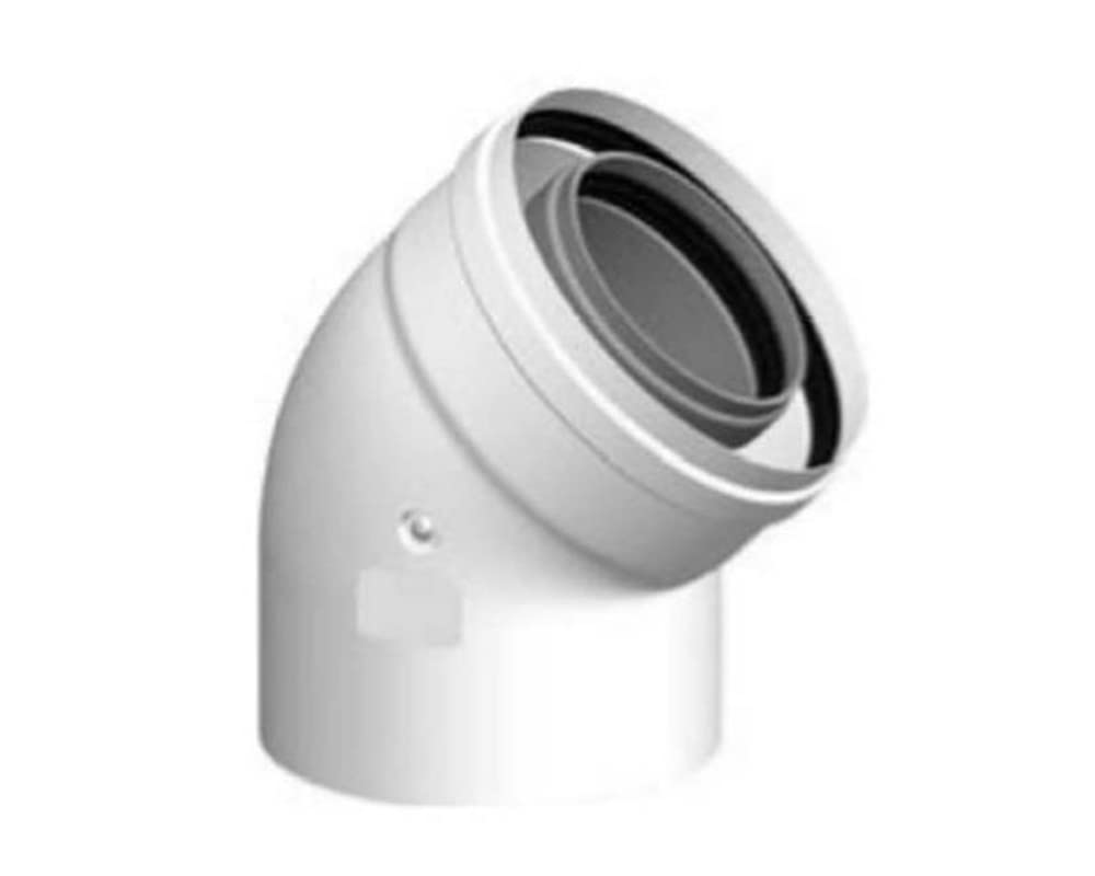 Codo coaxial 60-100 MH de Cabel para calderas de condensación - a 45º