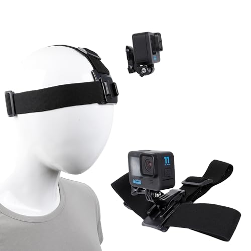 PellKing Quick Release Head Strap Mount Compatible with GoPro Hero 13 12 11 10 9 8 7 6 5 Blcak,Insta360 X3 X2 RS R/DJI Osmo Action 5 4 3 2 Camera Head Holder