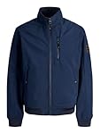 JACK & JONES Jjeparker Softshell Bomber Sn, Azul M...: Jack&Jones Essentials - Chaqueta bomber para adulto, cuello alto, manga larga