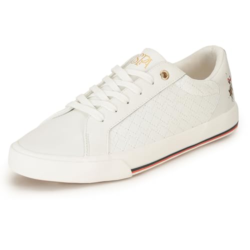 Image of U.S. Polo ASSN. Heidi 2.0 White Sneakers Shoes with Quilting Detail