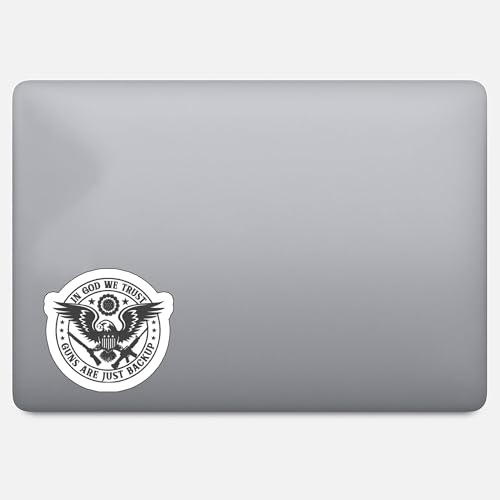 Image of in God We Trust G*UNS are Just for Backup Sarcastic 5-Inch Vinyl Decal Sticker for Laptops, Water Bottles, Cars, Notebooks, and More - Durable, Waterproof, Weather-Resistant, Easy to Apply
