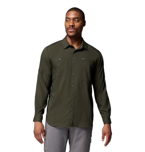 Image of Columbia Men Polyester Loose Omni-Shade Ridge Utility Lite Hiking and Trekking Long Sleeve Shirt