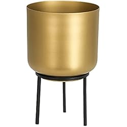 Macetero Alto Dorado BESPORTBLE Maceta con patas doradas de hierro para plantas, patas de metal, macetero con pies, jarrón de mesa, cubo de flores, para interior, para balcón