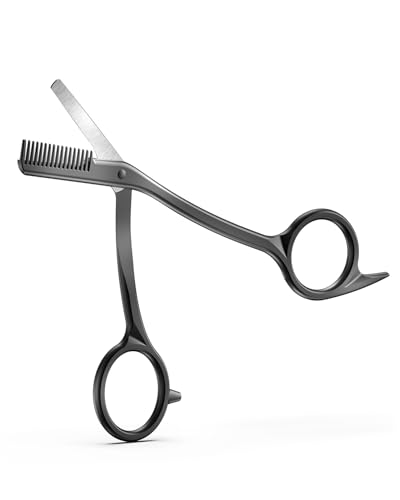 FERYES Eyebrow Trimmer Scissors with Combs Stainless Steel Scissor & Comb in One Precision Eyebrow Trimming Scissors for Women and Men