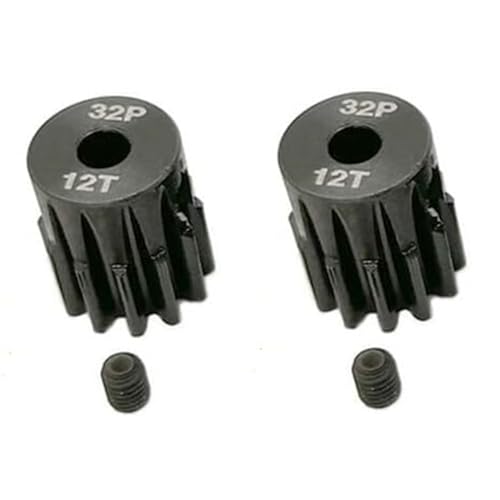 ADORLY 2pcs 3942X Hardened Steel 12-Tooth Pinion Gear (32 Pitch) for Traxxas Slash Rrustler Stampede Raptor 4x4 VXL TRX-4 TRX-6 12T Moter Pinion Upgrade Parts