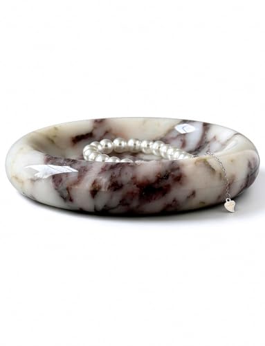 EXCHUES Marble Trinket Dish 5 INCH