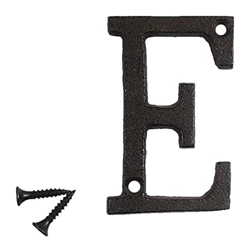 Lettres de maison en métal forgé jetées DIY en fer créatif en fer Nombre de décorations décoration de la maison jardinières de jardin (E, une taille)
