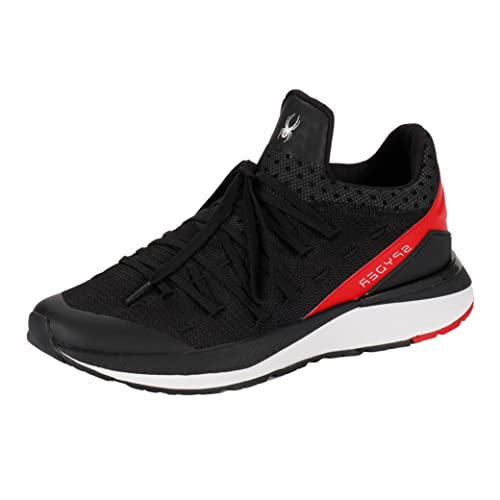 Spyder Men's Road Running Shoes, Black/Fiery Red, 11.5