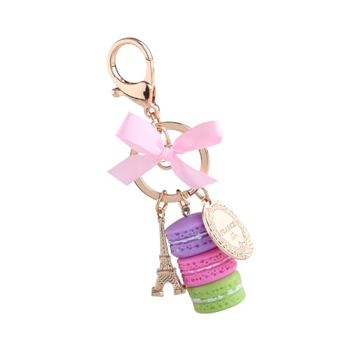 Macaron Cake Keychain, Cute Pastry Alloy Charm for Women Girls, Sweet Dessert Bag Purse Accessories2
