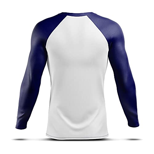 Camisa Térmica Segunda Pele AD Store Proteção Uv+50 Branco Azul Marinho (G)