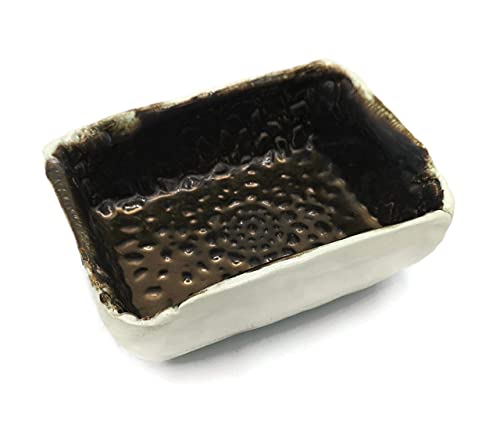 Plato De Baratija De Cerámica, Cuenco Rústico De Cerámica, Cerámica Dorada Hecha A Mano