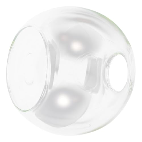 Veemoon Abat-jour Globe Verre Transparent Double Ouverture pour Lampe Suspension Abat-jour Sphérique Remplacement Élégant pour Lustres et Appliques Murales