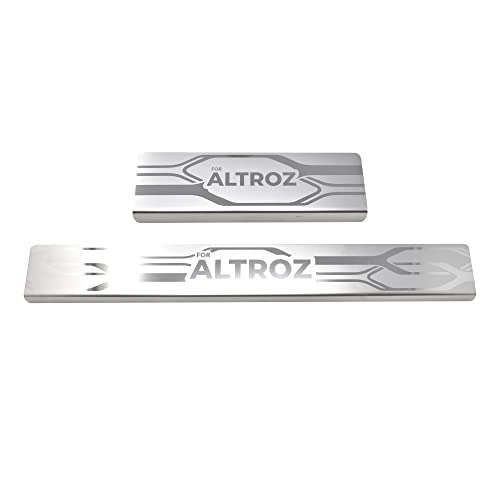 Image of GFX Car Door Sill Guard - Stainless Steel, Protects Painted Edges from Scuffs or Scratches Compatible with Altroz Set of 4Pcs (After-Market) Model - 2020 Onwards