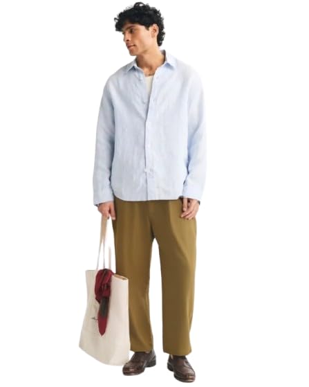 sylor Men Linen Trouser, Wood-Brown, Size 36-picture-45