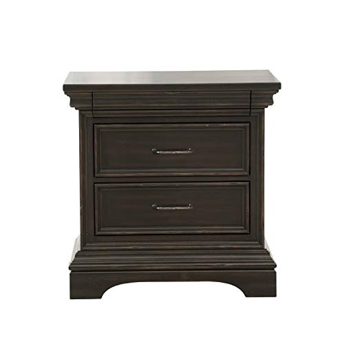 Caldwell 2 Drawer Hard Wood Nightstand in Deep Brown by Pulaski Furniture