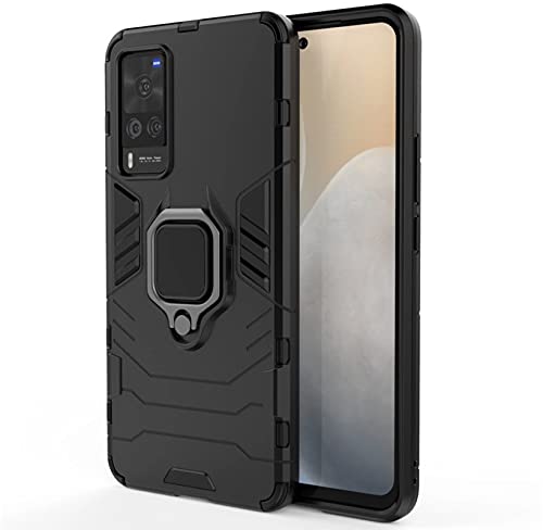 Glaslux TPU Vivo X60 Defender Case | Rotating Ring Holder & Kickstand In-Built | Military Grade Armor | Bumper Back Cover For Vivo X60 (Black) (B09BM46KCG) Amazon Price History, Amazon Price Tracker