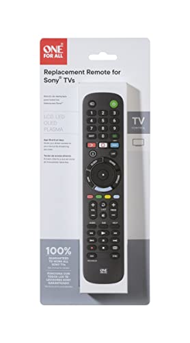 One For All Tv Replacement Remote Compatible With Sony Tvs Only (Lcd, Led, Oled, Plasma) - Ideal Replacement Remote Control With Same Functions As The Original Remote, Black, Model Urc4812 #TOP4
