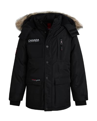 Image of CANADA WEATHER GEAR Boys' Parka - Heavyweight Polar Fleece Lined Parka Coat with Faux Fur Hood - Warm Jackets for Boys (8-20)