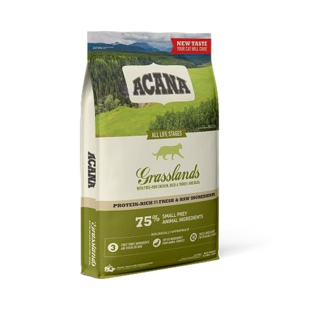 Acana Grasslands | Doppelpack | 2 x 340 g | Trockenfuttermittel für Katzen Aller Rassen und Lebensphasen | Enthält viele tierische Proteine aus Huhn, Truthahn und Ente