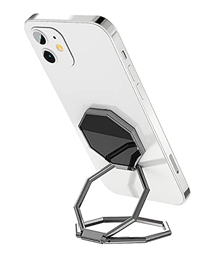 KolorFish Ring Holder Finger Kickstand, Foldable 360° Rotation Mobile Phone Stand for Desk, Magnetic Car Mount, Metal Multi-Angle for Phone Back Grip (Black)-image-37