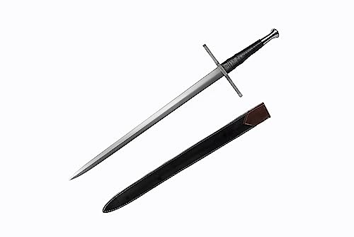 YONG XIN SWORD-Sword, Handmade, Practical, 1095 Carbon Steel,Full Tang, Sharp, Scabbard (Black-Medieval Sword)