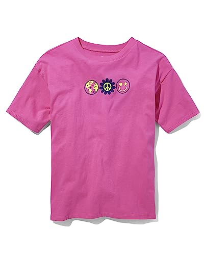 Image of Sugar & Jade Girls' Teen Short Sleeve Oversized Graphic T-Shirt