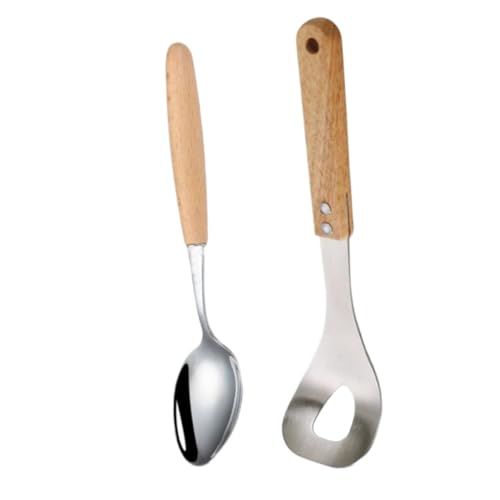 ULTECHNOVO 2 Piezas cuchara de albondigas herramienta de prensado de albóndigas herramienta para hacer bolas de albóndigas cucharas de albóndigas con mango de madera Metal Reutilizable