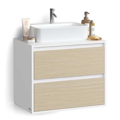 VASAGLE Kailyn Collection - Meuble sous-Lavabo Suspendu pour Salle de Bain, Meuble sous Vasque...
