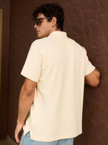 Polo texturé homme manches courtes col ouvert coton stretch - 4