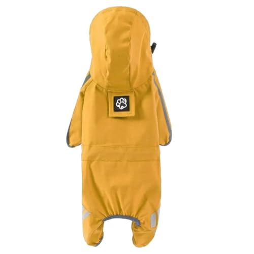 Pqahffowr - Abrigo de lluvia impermeable para perros, chaqueta impermeable para mascotas, impermeable, ligera, ropa para mascotas, 4 patas, impermeable para perros