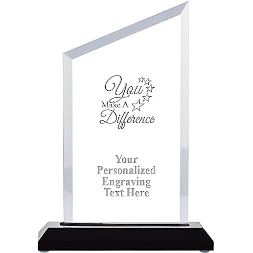 Crown Awards Personalized Acrylic Trophy, 6.3" Engraved Incline Slant Acrylic Award Prime