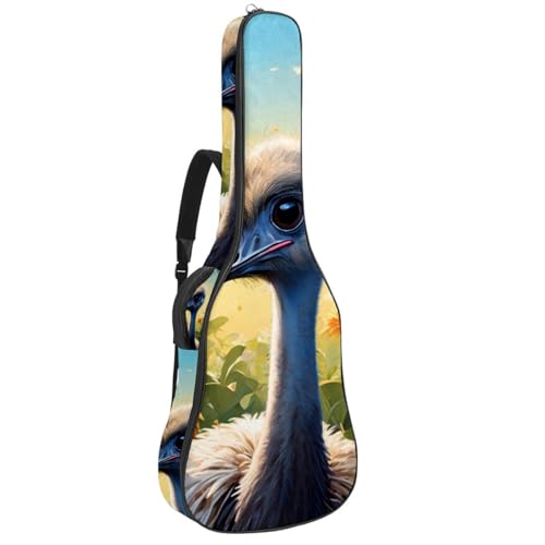 Sac pour guitare acoustique à motif autruche pour trajets quotidiens