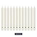 Colonial Candle Unscented Taper Candle, Classic Collection, White, 12 In, Pack of 12 - Up to 10 Hours Burn