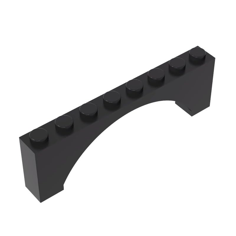 Gobricks GDS-677 Brick Arch 1x8x2 Raised 10PCS Compatible with Lego 16577 3308 40296 DIY Parts and MOC Components for Major Brick Brands Color:Black