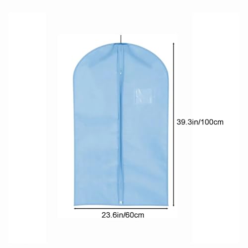 Breathable Garment Bag, Garment Bags for Hanging Clothes, Garmet Bag with Zipper, Transparent Window, for Dresses, Suits, Jackets(Blue,39.3in/100cm)2