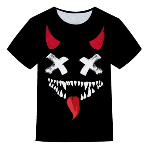 CHANYI Hombre 3D Estampado Camiseta Smile Face Impresión 3D Camiseta Hombre Verano Cuello O Manga Corta Top Casual Camiseta Ropa De Calle Suelta Unisex Tela Vintage