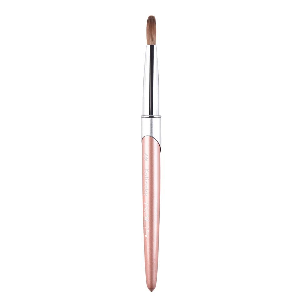 KADS 100% Kolinsky Sable Acrylic Brush Nail Brush for Acrylic Application Round Head Crimped Nail Art Brush Manicure Tool (6#)