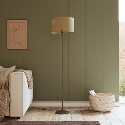 GoodHome Abat-jour rond 40 cm métal et rotin Kpezin