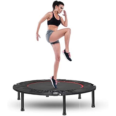 40" Fitness Trampoline with Adjustable Foam Handle, Foldable Mini Trampoline Exercise Rebounder for kids Adults Indoor/Outdoor Workout, Max. Load 330lbs Cover