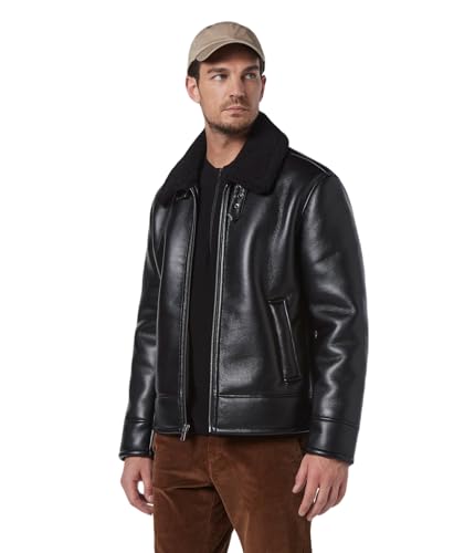 Image of Andrew Marc Men's Andrew Marc Men's Faux Leather Sherling Jacket