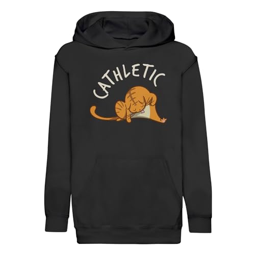 Sweat à capuche enfant chat athlète avec imprimé humour premium