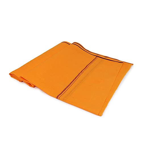 Image of Cotton Skin Friendly Summer Shrink Proof Bath Towel Pure Cotton Gamcha Soft 100% for Men Boys All Purpose Living Handloom (Mustard Pack of 4)