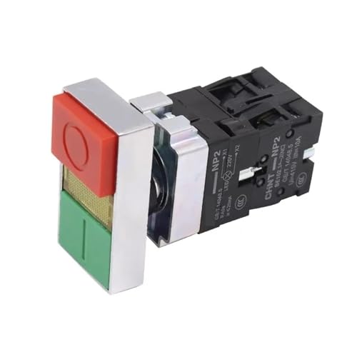 Evita errores de maniobra con el interruptor doble NP2-BW8465 señal luminosa para parada de emergencia