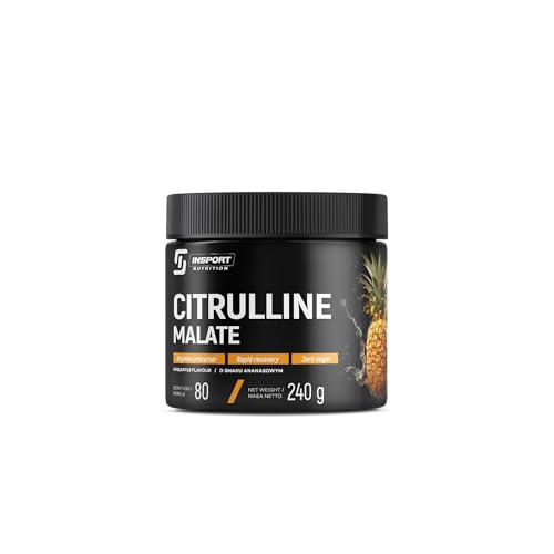 INSPORT Nutrition - Citrulline Malate - Professionelles Sport-Supplement - Pre-Workout-Conditioner - Kraft und Ausdauer - 80 Portionen - 240g Pulver - Geschmack: (Ananas)