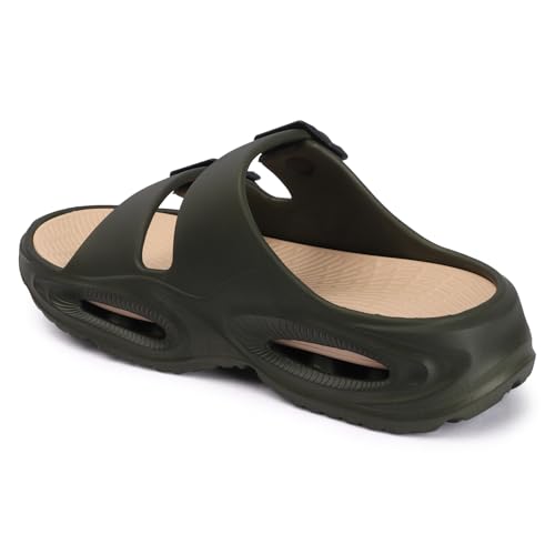 DUCKINS Men’s EVA Foam Flip Flops Slippers Green Olive - Image 5