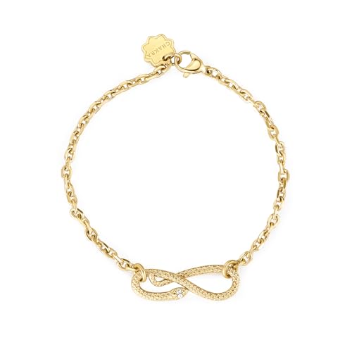 Bracelet serpent chakra or acier inoxydable femme bijou BHKB231