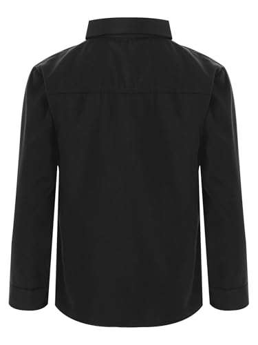 JEATHA Boys Button-Down Shirts Long Sleeve Solid Collor Dress Shirt Oxford Collar School Uniform Tops2