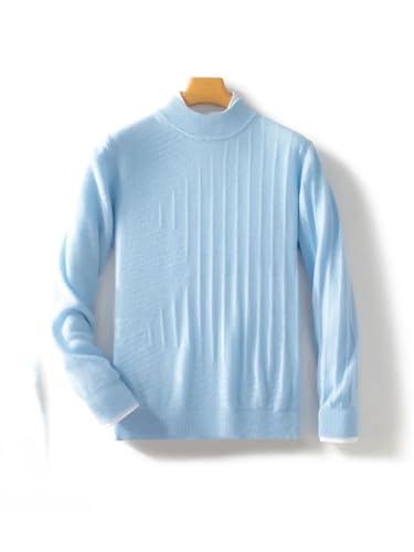Men's Mock Neck Basic Cashmere Sweater Soft Comfort Smart Casual Pullover 100 Percent Merino Wool4